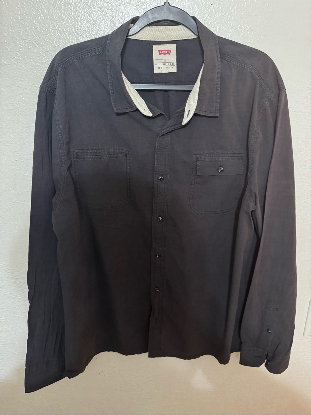 Levi's Strauss Men's Size XXL Modern Fit Shirt Black Long Sleeve